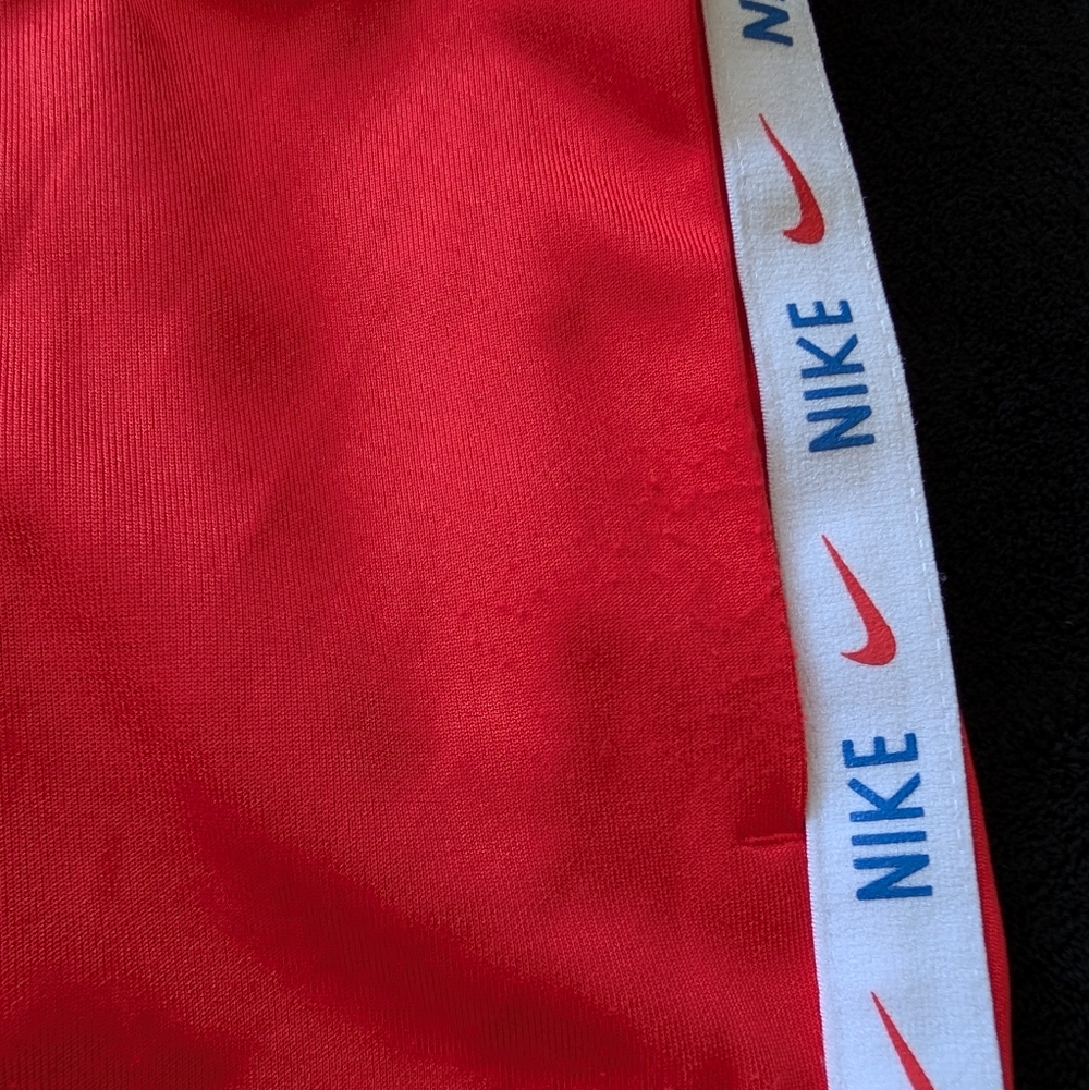 Unique Nike Women's Embroidered Feminine Athleisure Street Track Pants Red S image 9
